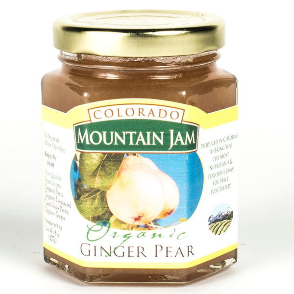 Organic Ginger Pear Jam 8 oz Jar Made in Colorado
