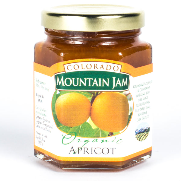 Organic Apricot Jam 8 oz Jar Made in Colorado